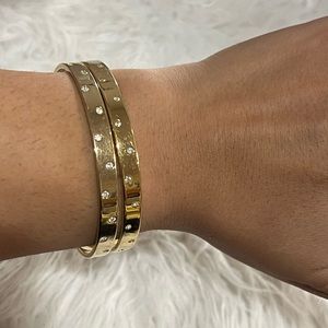 Vintage Swarovski Crystal Bangles - Gold